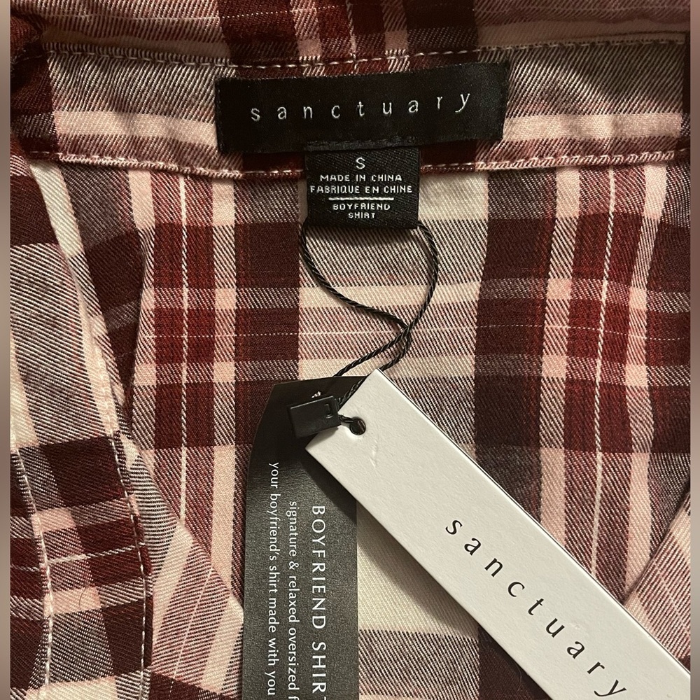 Anthropology Sanctuary Boyfriend For Life Renegade Plaid Long Sleeve Shi… - Picture 8 of 13